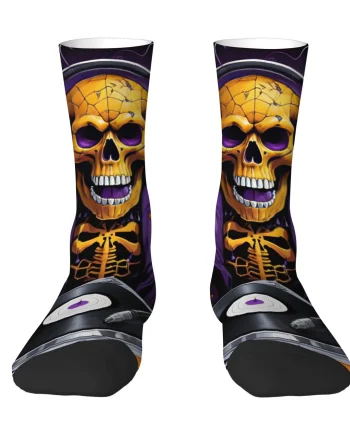 Gothic Skull Socks Men Soft Skin-Friendly Mid-Calf Hip-Hop Street Style Novelty Socks