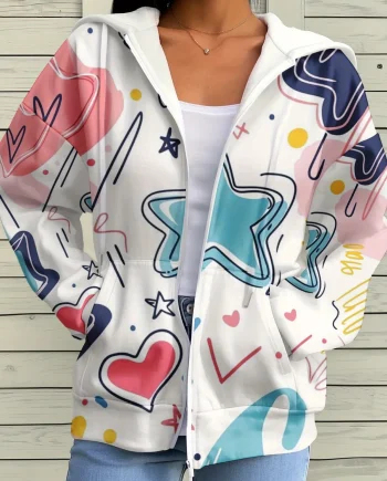 Women's Zipper Sweater Jacket – Stunning 3D Printed Winter Hoodie
