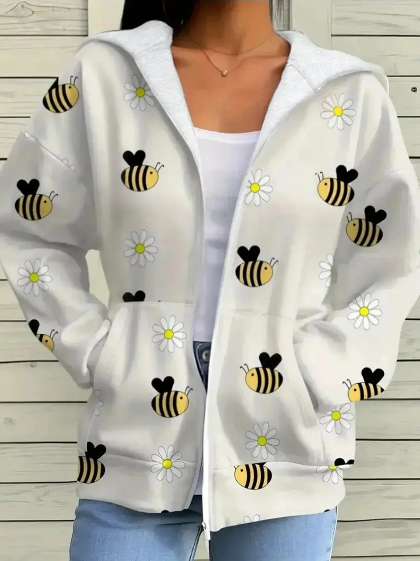 Women's Zipper Sweater Jacket – Stunning 3D Printed Winter Hoodie Women's Zipper Sweater Jacket – Stunning 3D Printed Winter Hoodie - Image 3