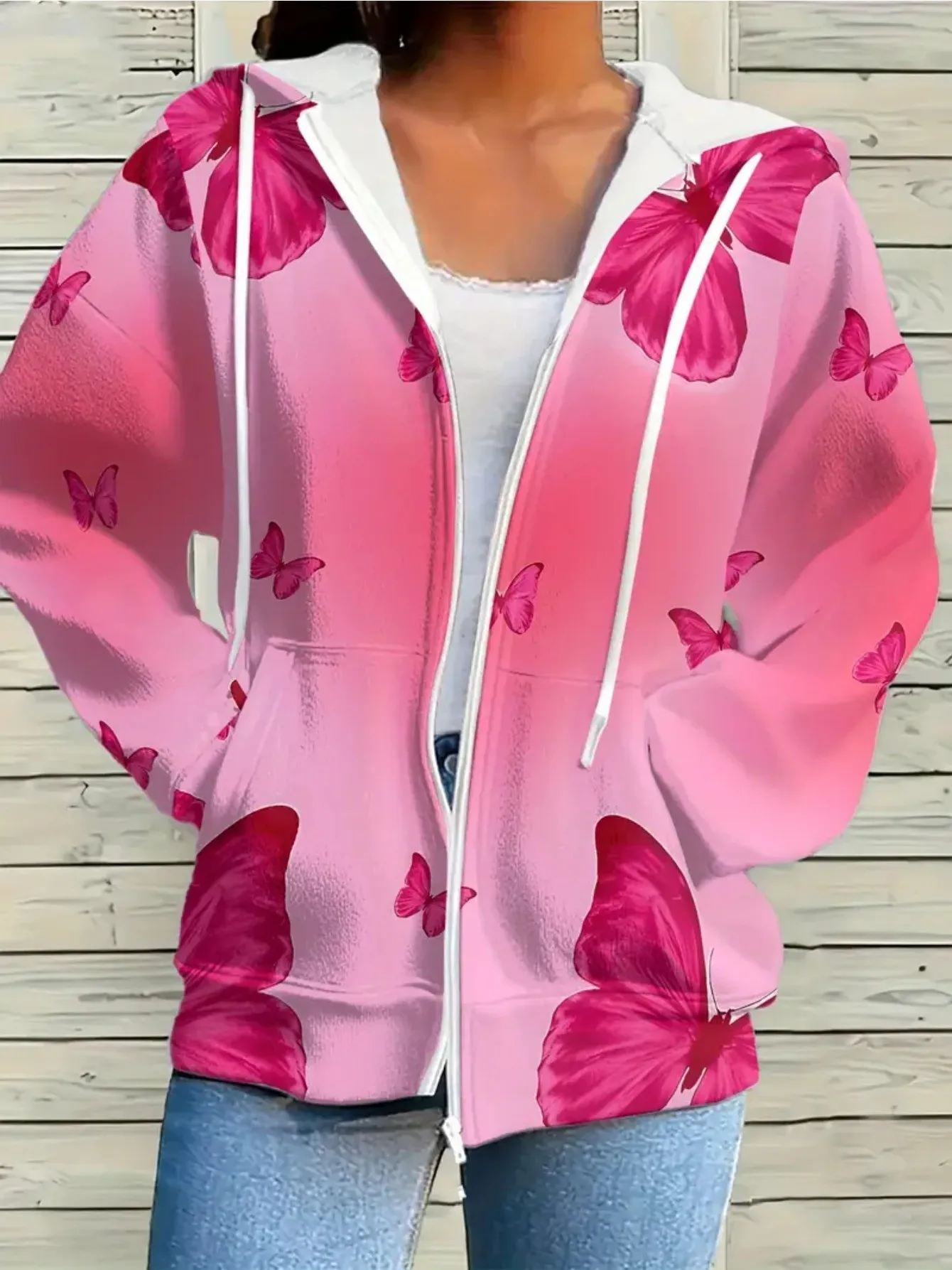 Women's 3D Printed Zipper Hoodie – Stunning Winter Streetwear Jacket Women's 3D Printed Zipper Hoodie – Stunning Winter Streetwear Jacket - Image 6