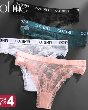 Gorgeous Women's Lace G String Panties 4 Pack Sexy Floral Thong Underwear Set